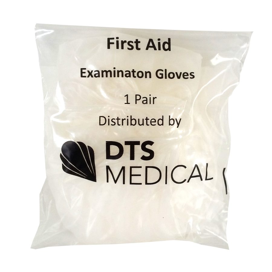 First Aid Vinyl Gloves In Single Packs or packs of three